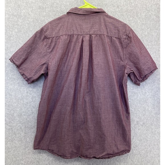 Voyager Mens Button Down Shirt Short Sleeve Size Large Magenta - Picture 3 of 9